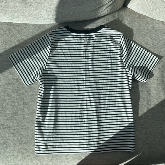 NWT United Arrows Green Label Black and White Striped Tee - Picture 3 of 3